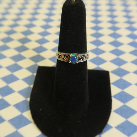 SWIRLY BLUE OPAL RING