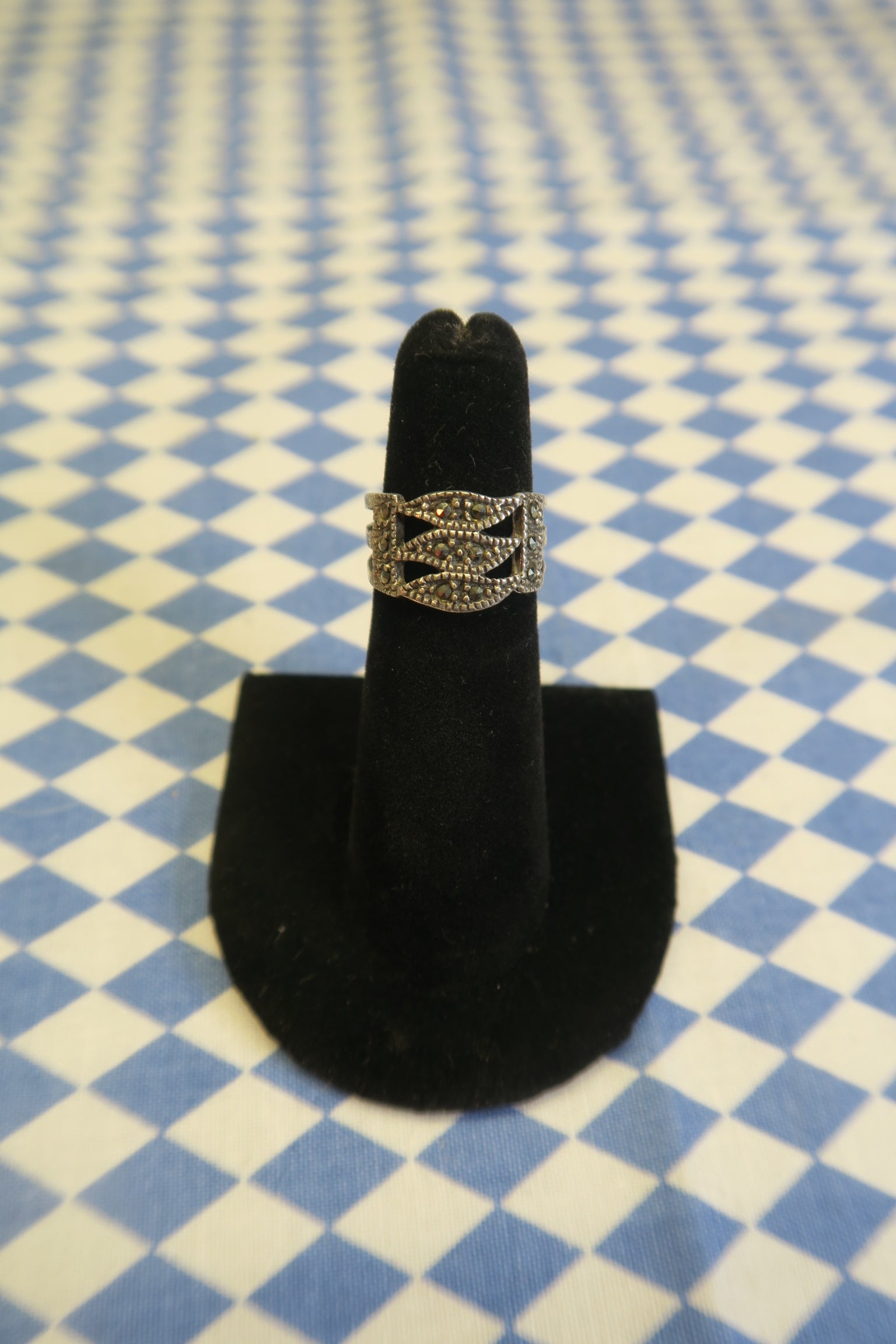 BLACK PYRITE GEM PINKY RING