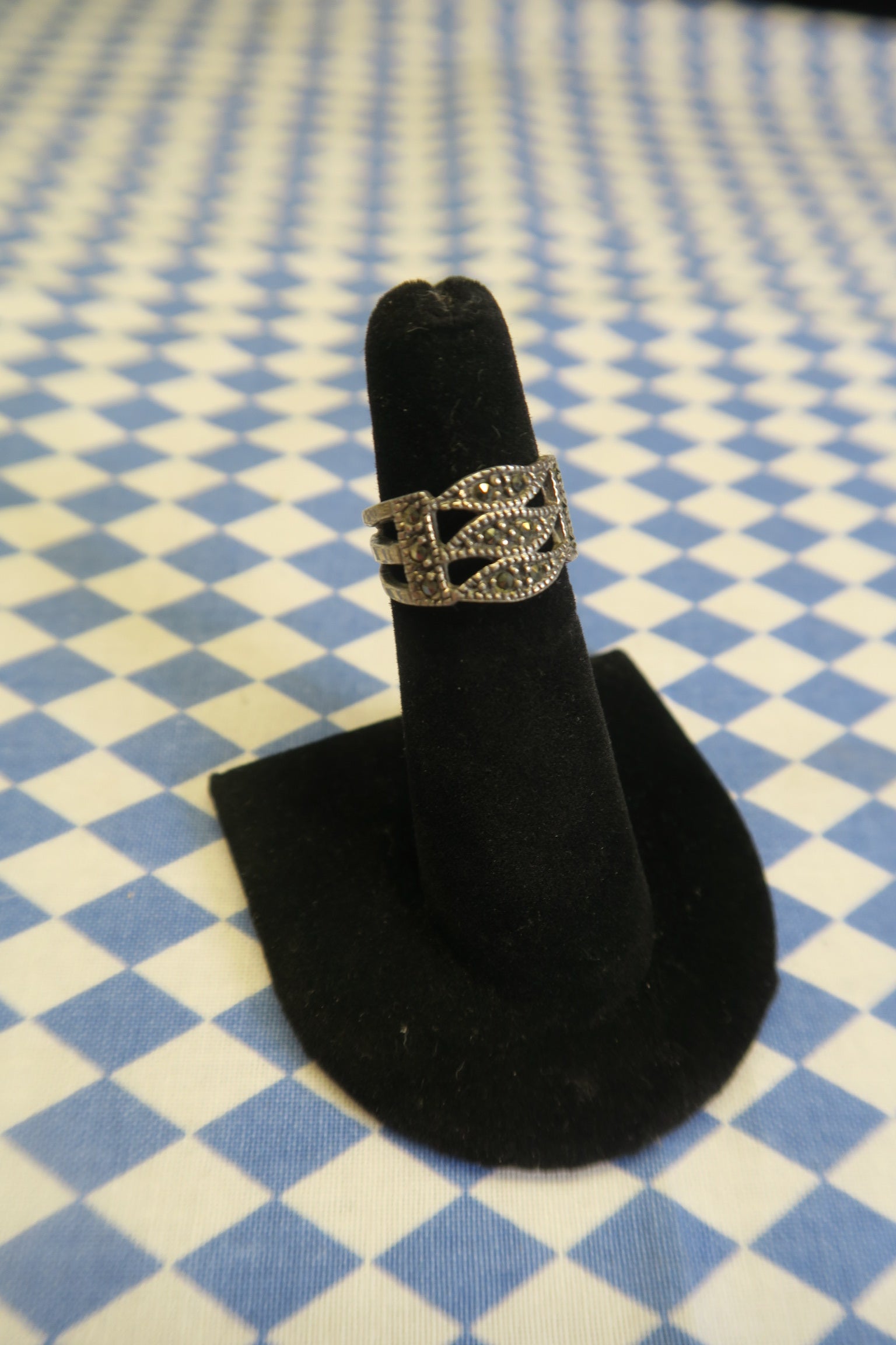 BLACK PYRITE GEM PINKY RING