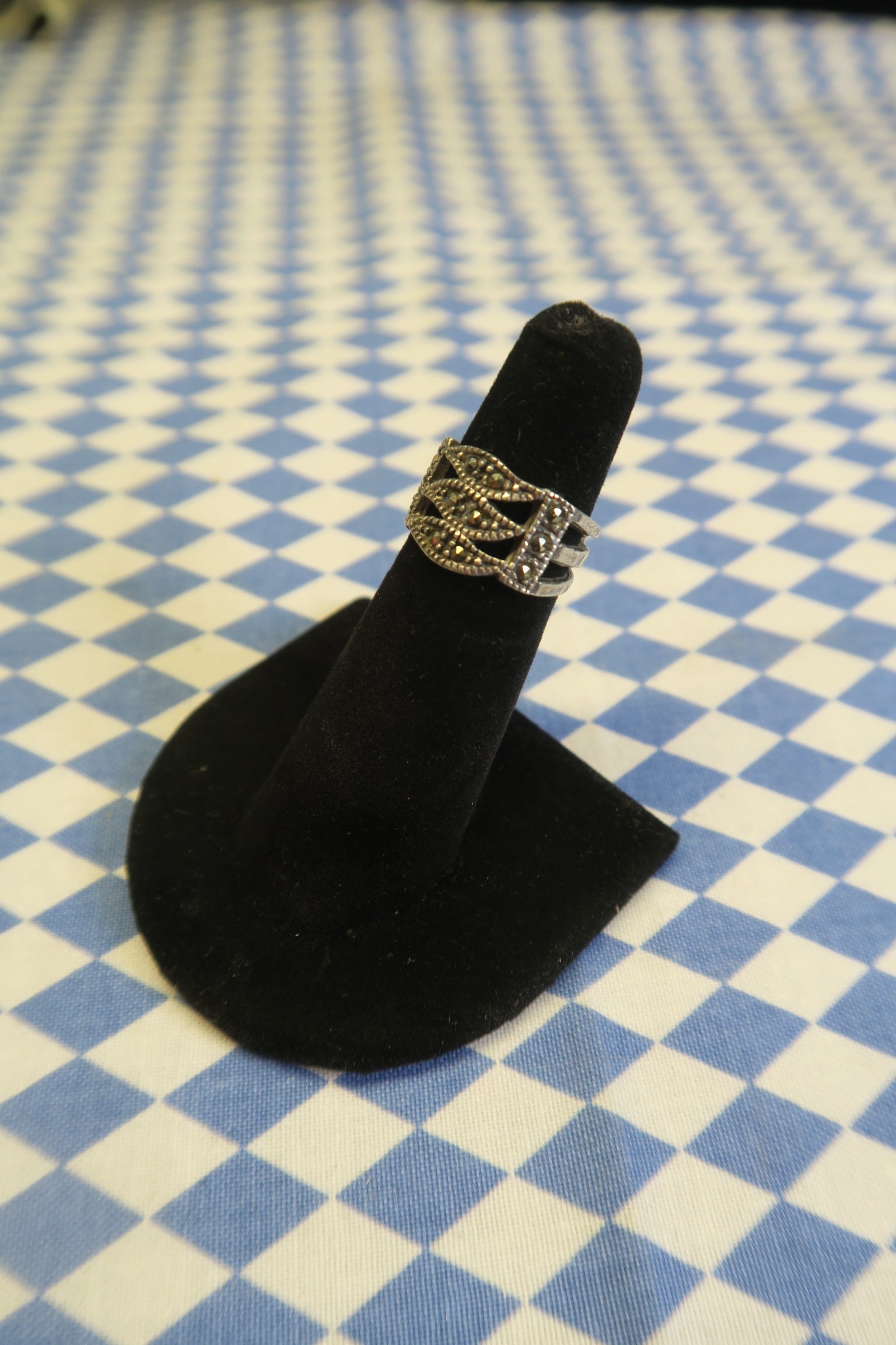 BLACK PYRITE GEM PINKY RING