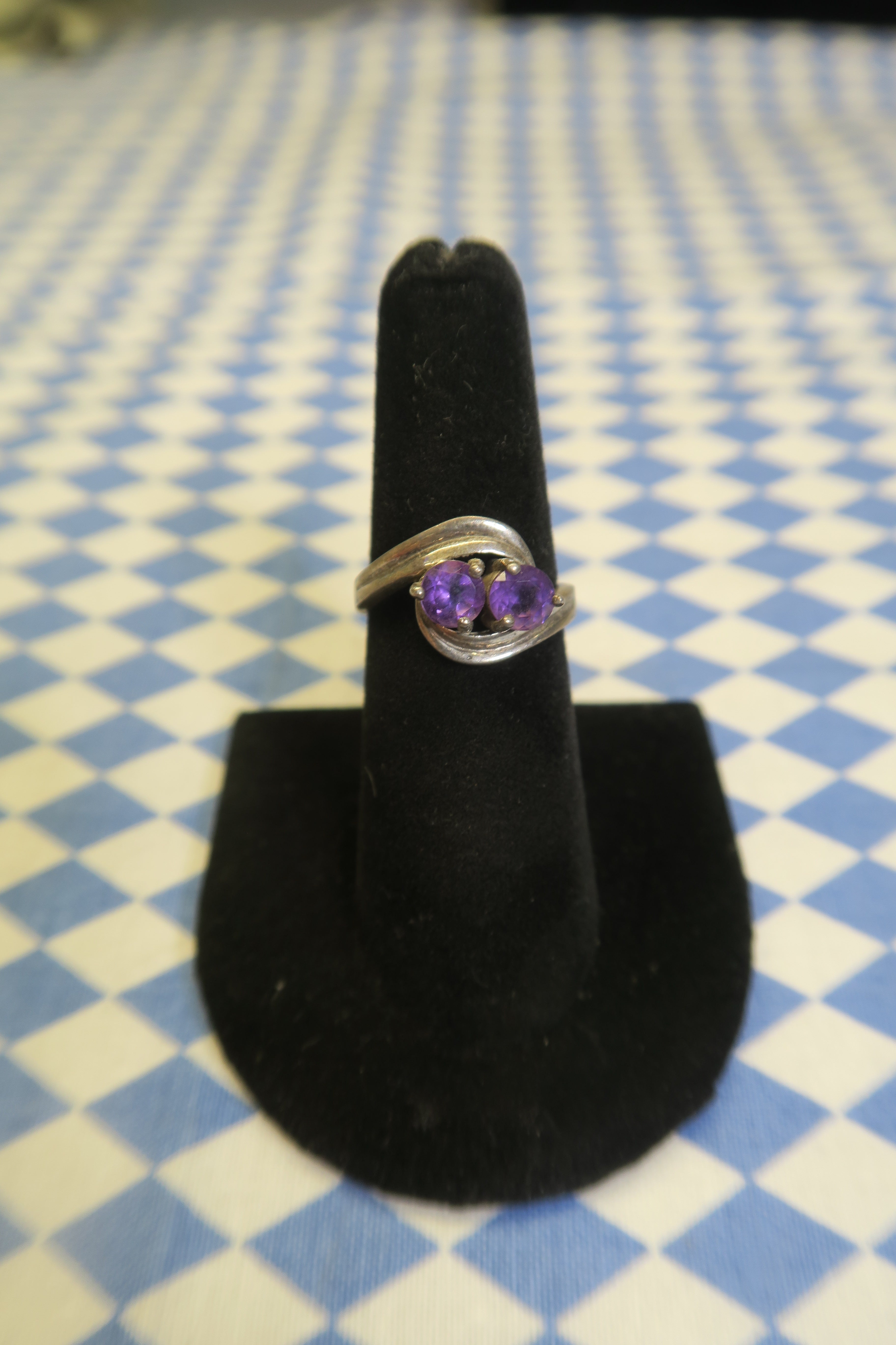 DOUBLE AMETHYST SWIRLY GIRLY RING