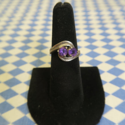 DOUBLE AMETHYST SWIRLY GIRLY RING