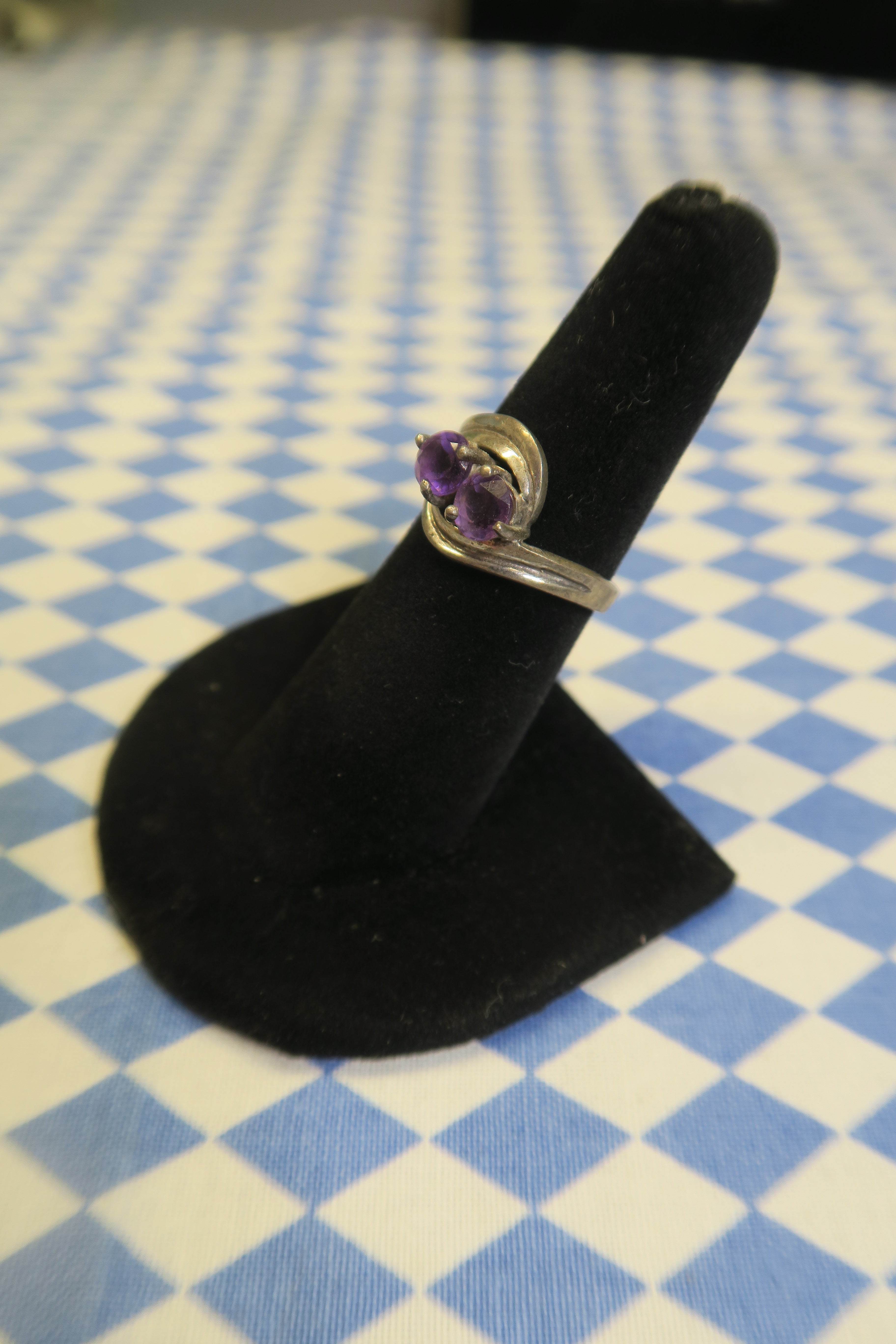 DOUBLE AMETHYST SWIRLY GIRLY RING