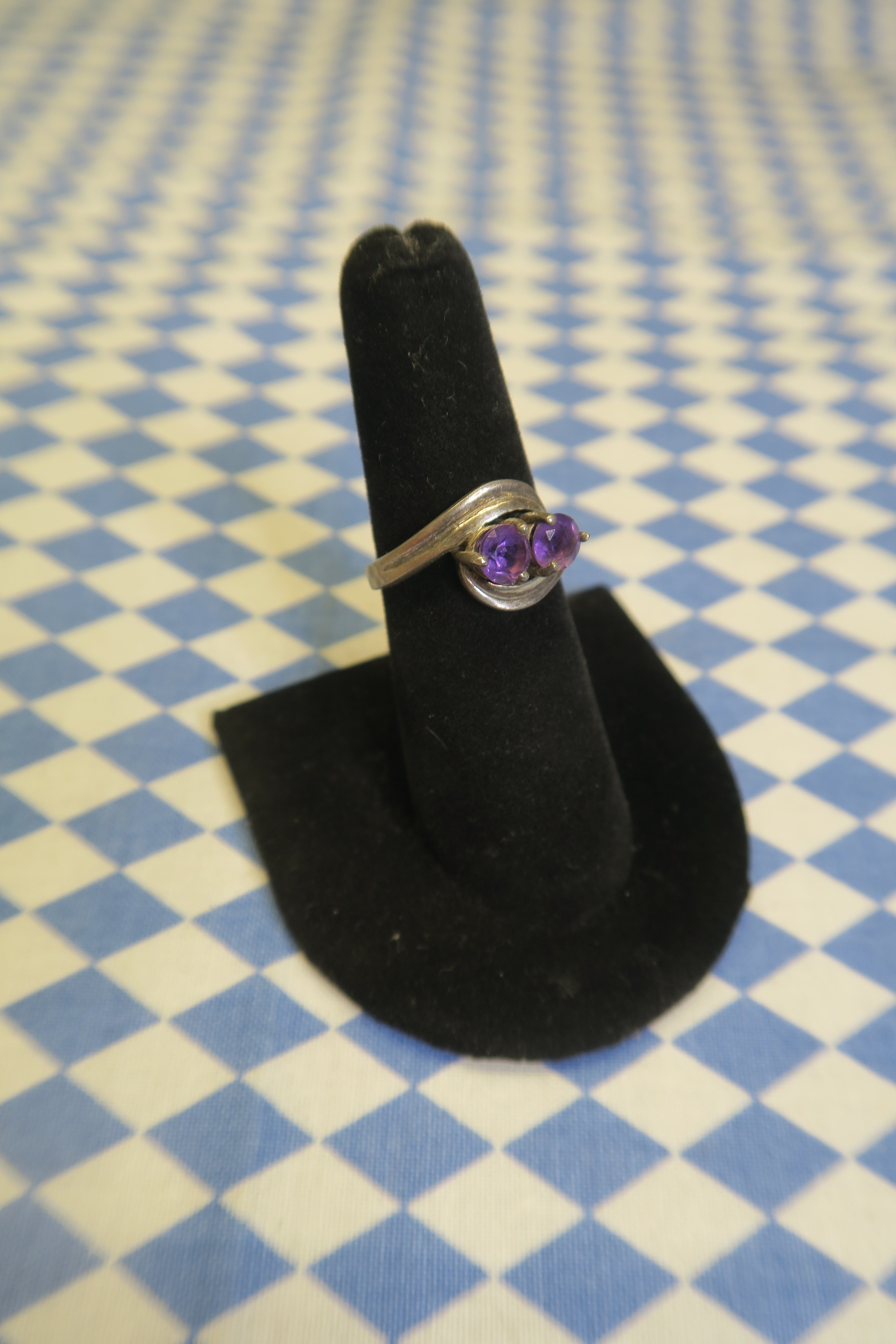 DOUBLE AMETHYST SWIRLY GIRLY RING