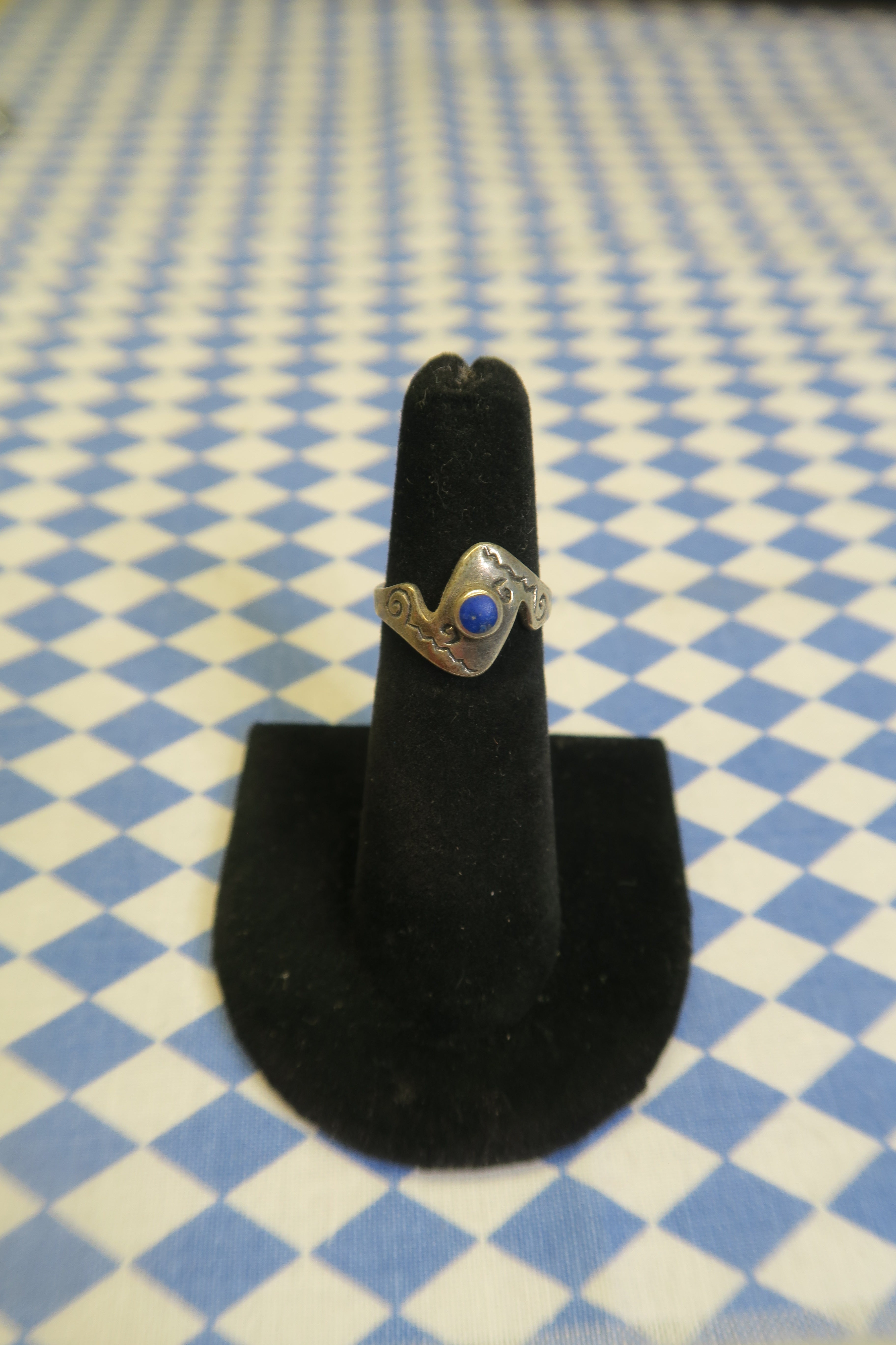 BLUE DROP SWIRLY GIRLY PINKY RING