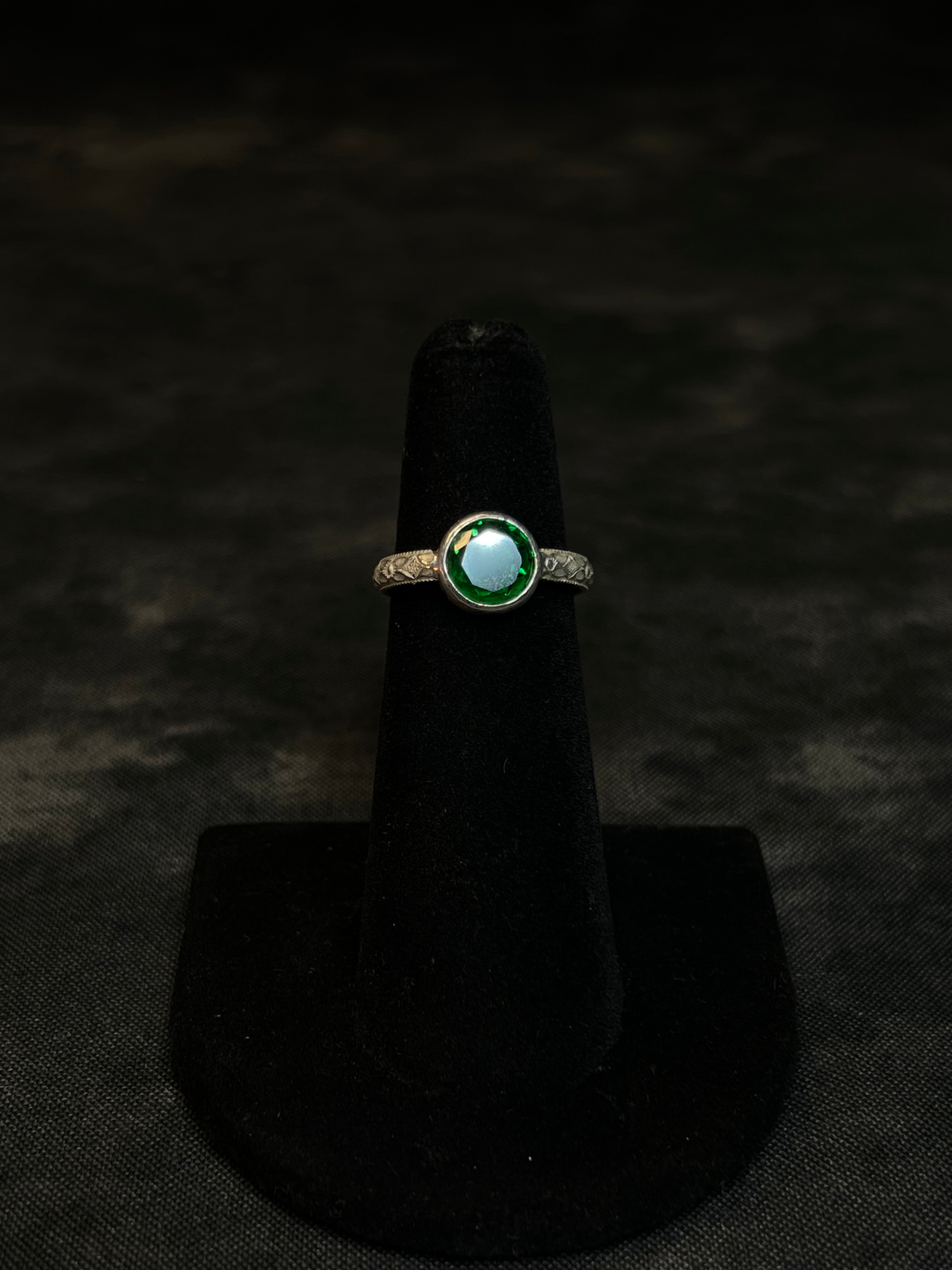 BEZEL SET EMERALD CZ
