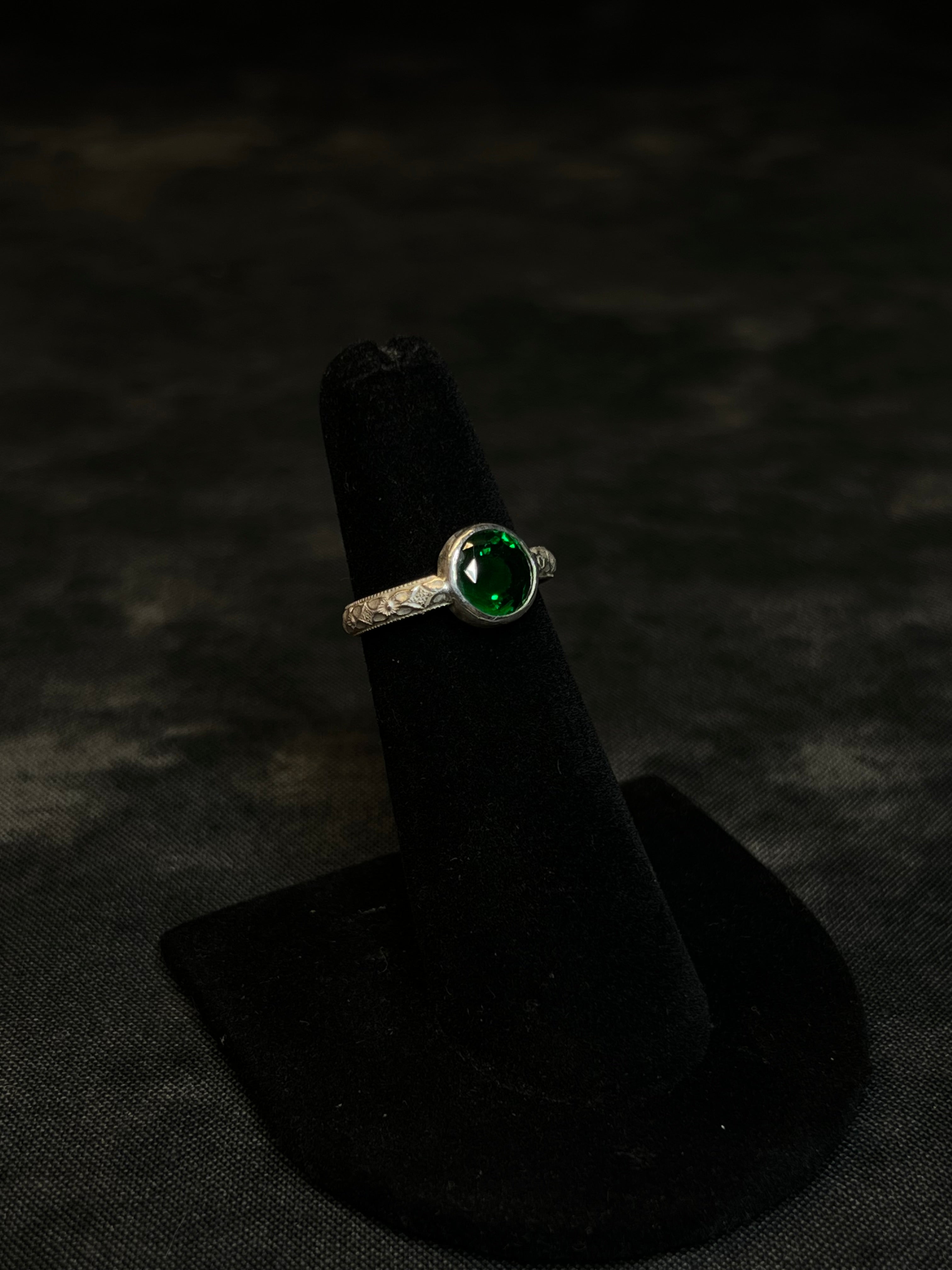 BEZEL SET EMERALD CZ