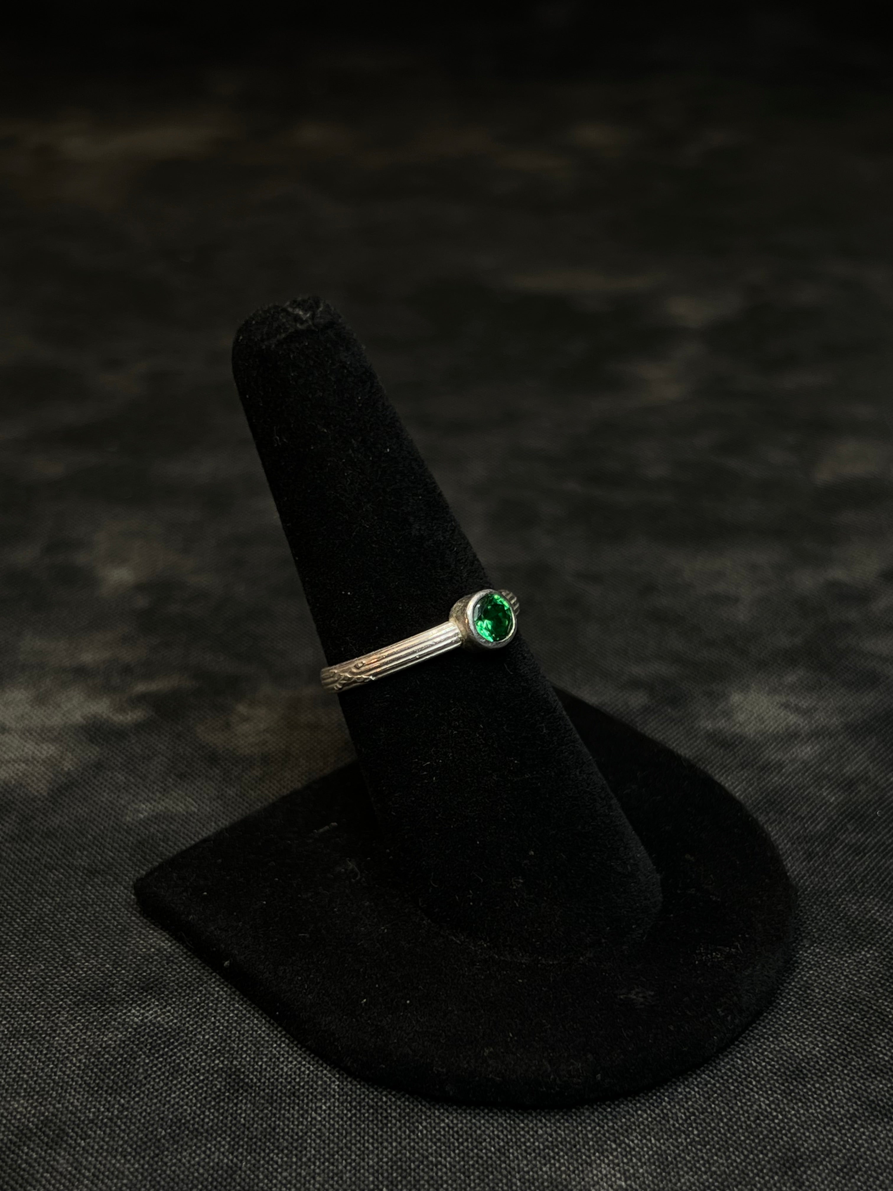 BEZEL SET EMERALD CZ