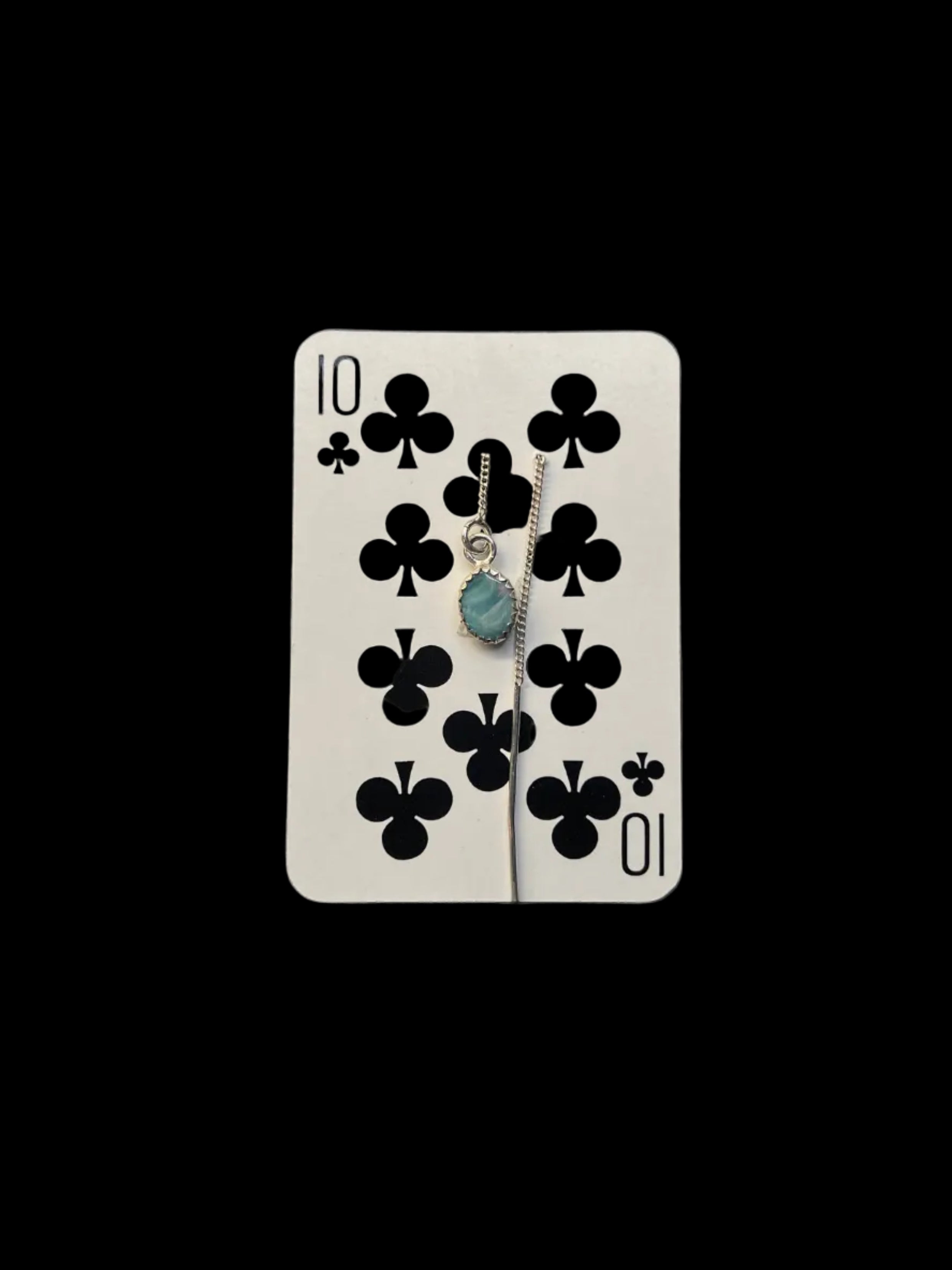 CLOUD BLUE OPAL SINGLE DROPLET EARRING