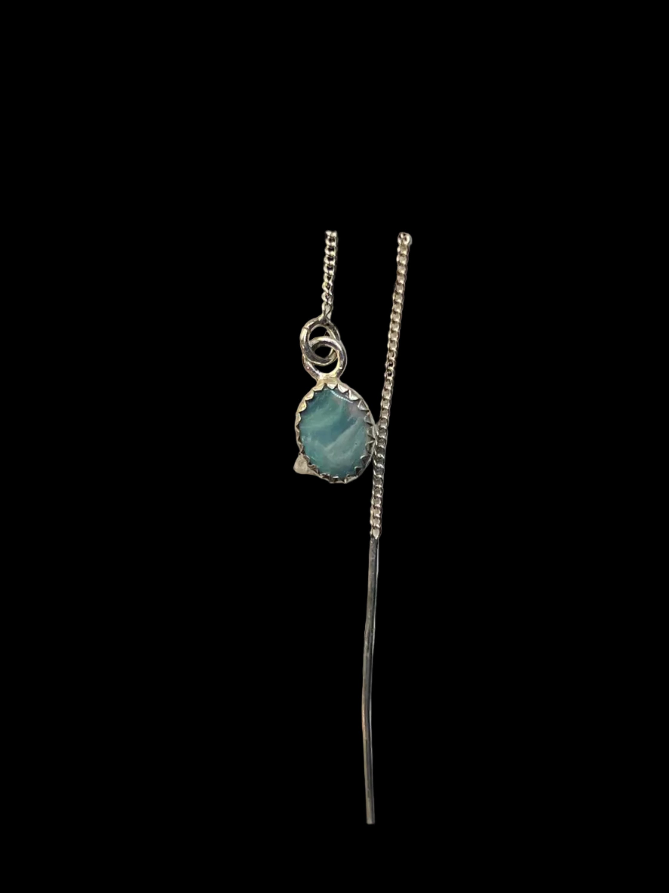 CLOUD BLUE OPAL SINGLE DROPLET EARRING