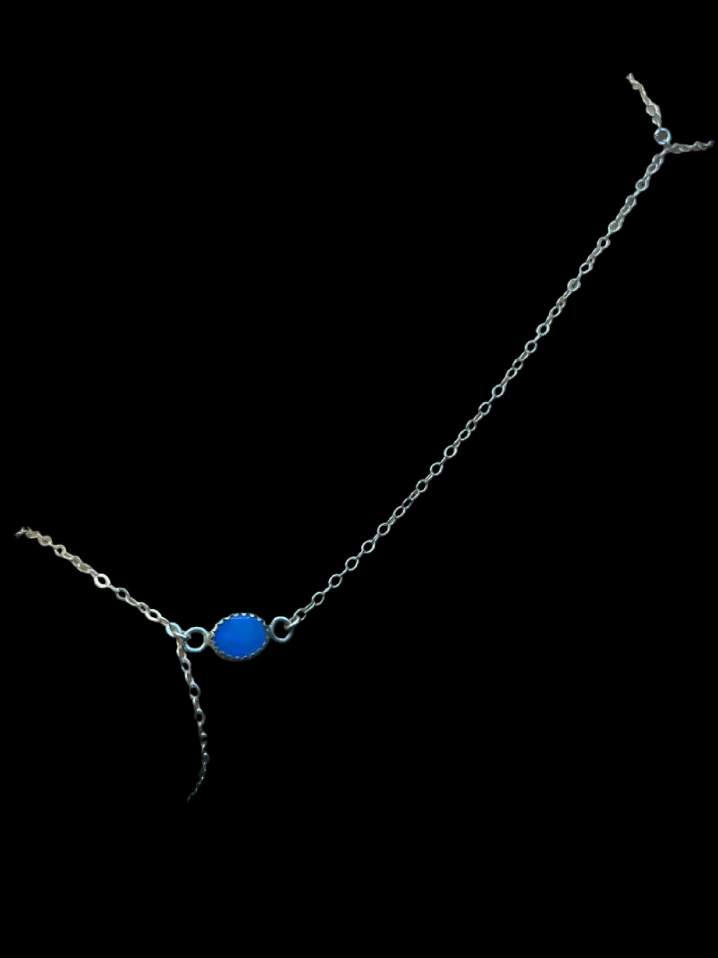 DEEP BLUE OPAL HAND CHAIN