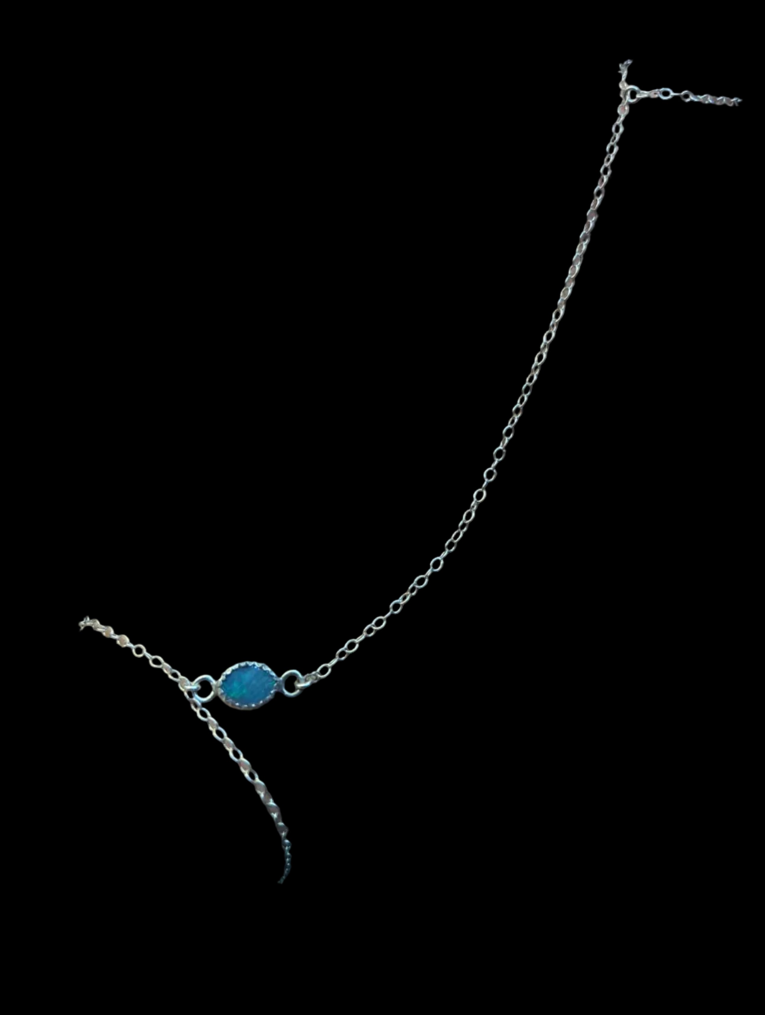 SEA BLUE OPAL HAND CHAIN