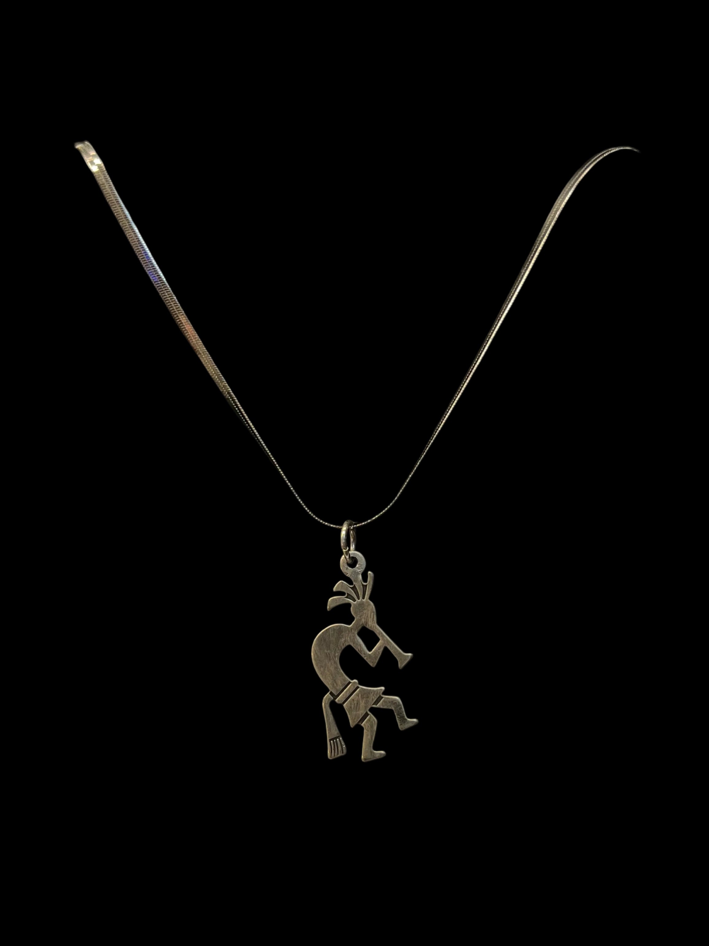 KOKOPELLI PENDANT ON SNAKE CHAIN