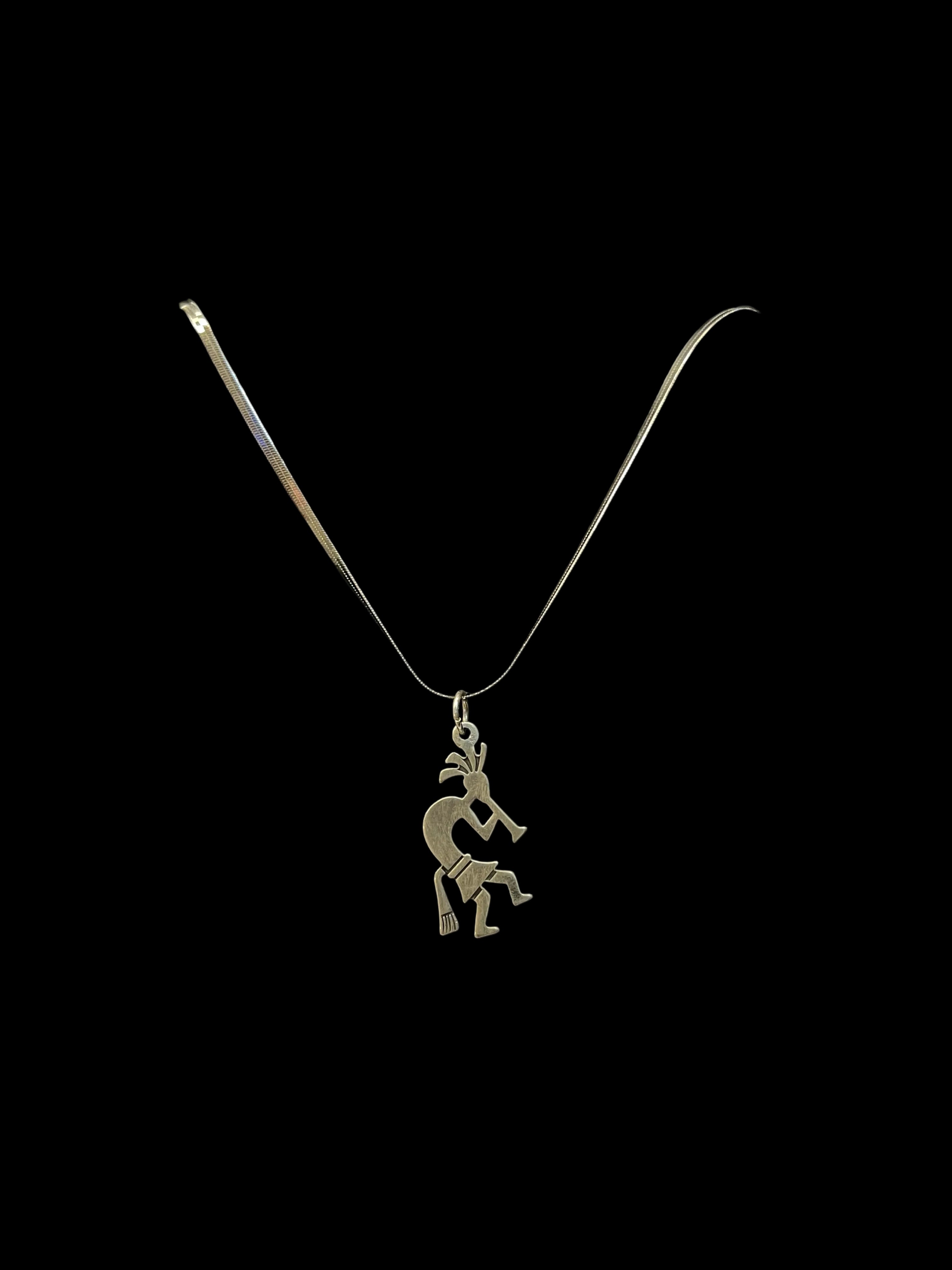 KOKOPELLI PENDANT ON SNAKE CHAIN