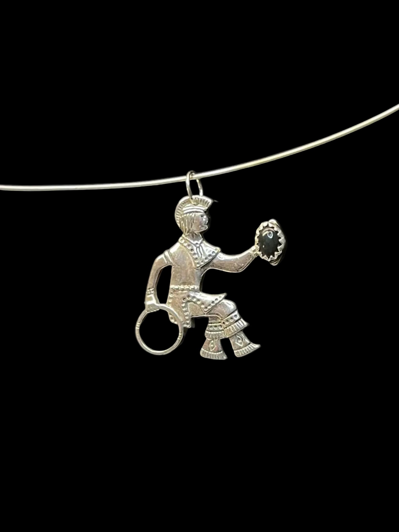 HOOPMAN WITH BLACK AUSTRALIAN OPAL PENDANT