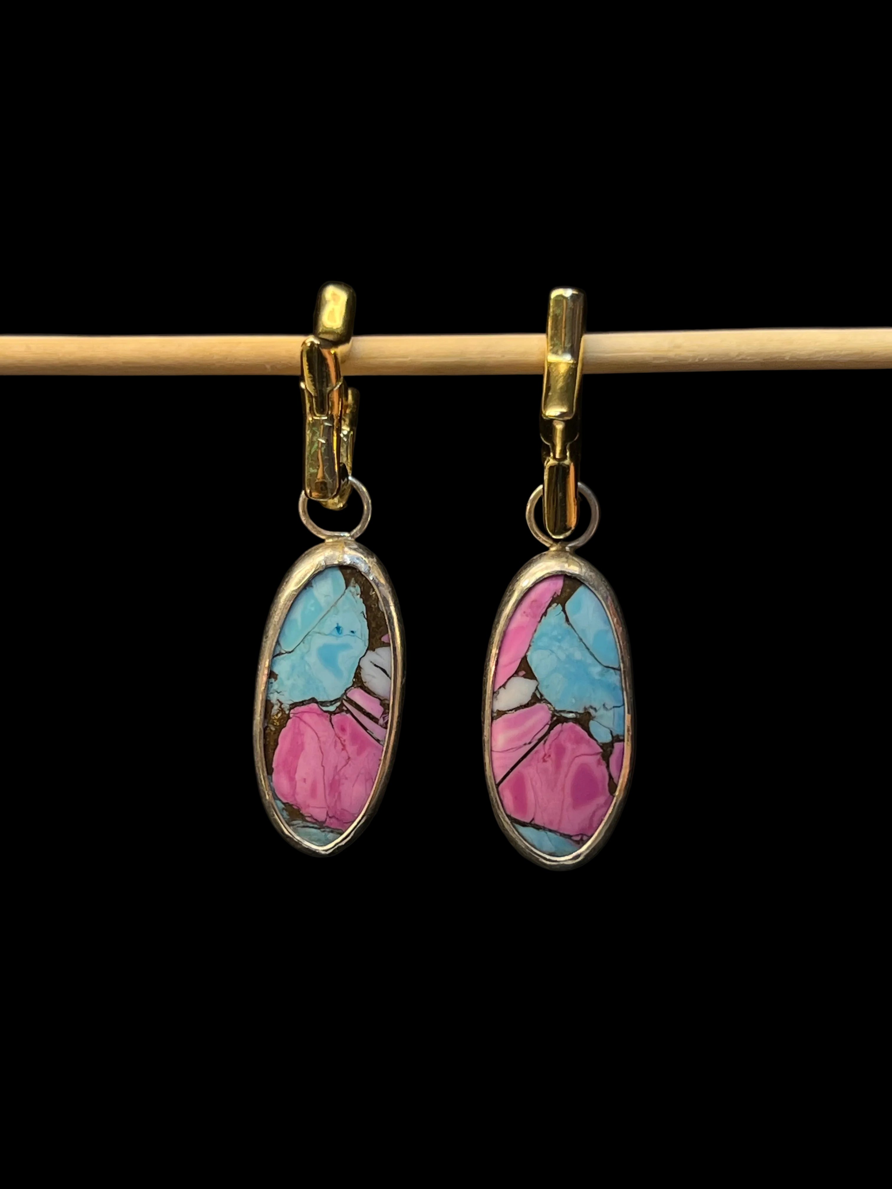 MIXED METAL SUPERSTAR TURQUOISE MIX EARRINGS