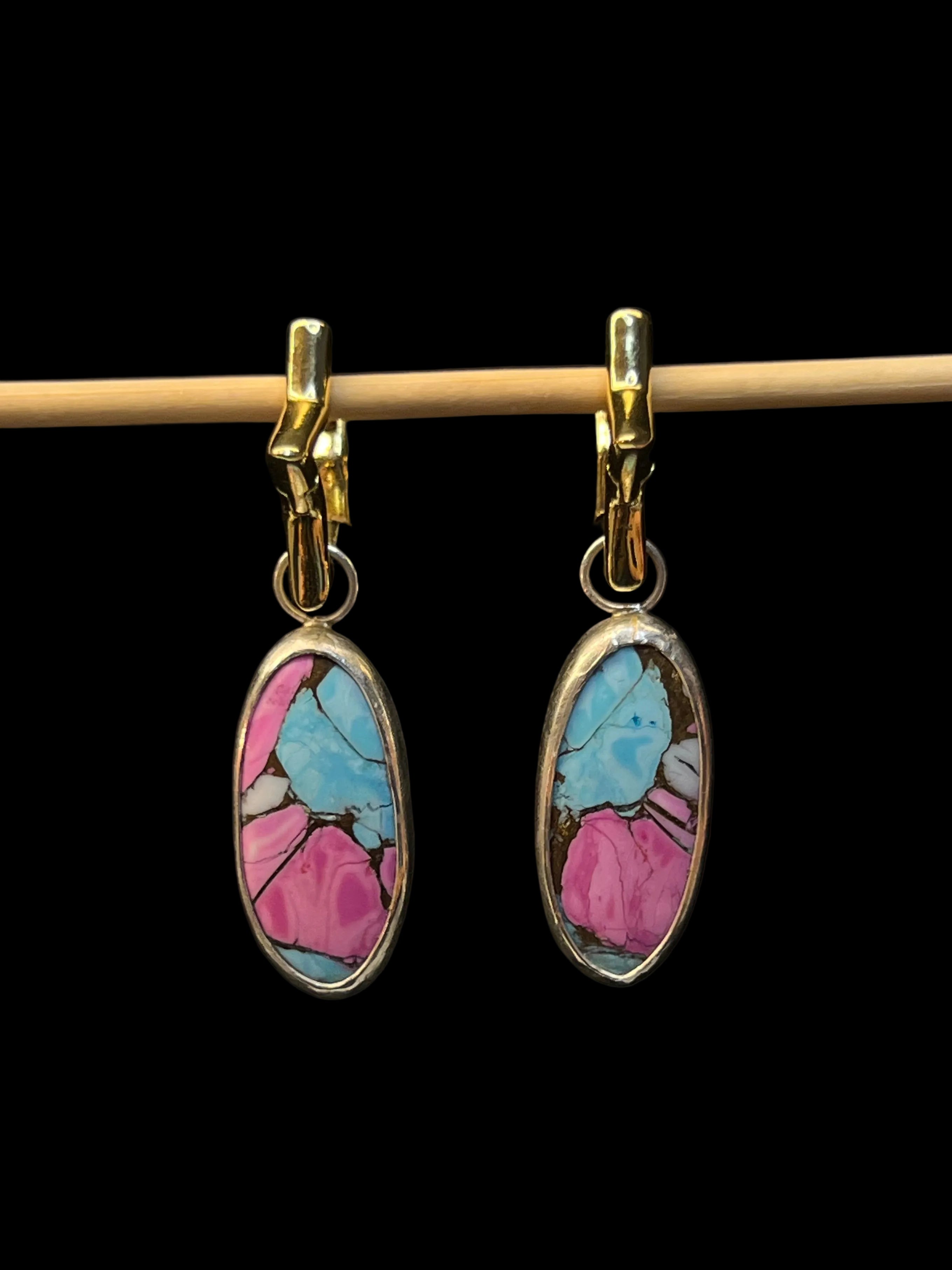 MIXED METAL SUPERSTAR TURQUOISE MIX EARRINGS
