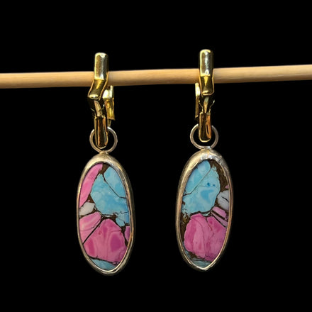 MIXED METAL SUPERSTAR TURQUOISE MIX EARRINGS