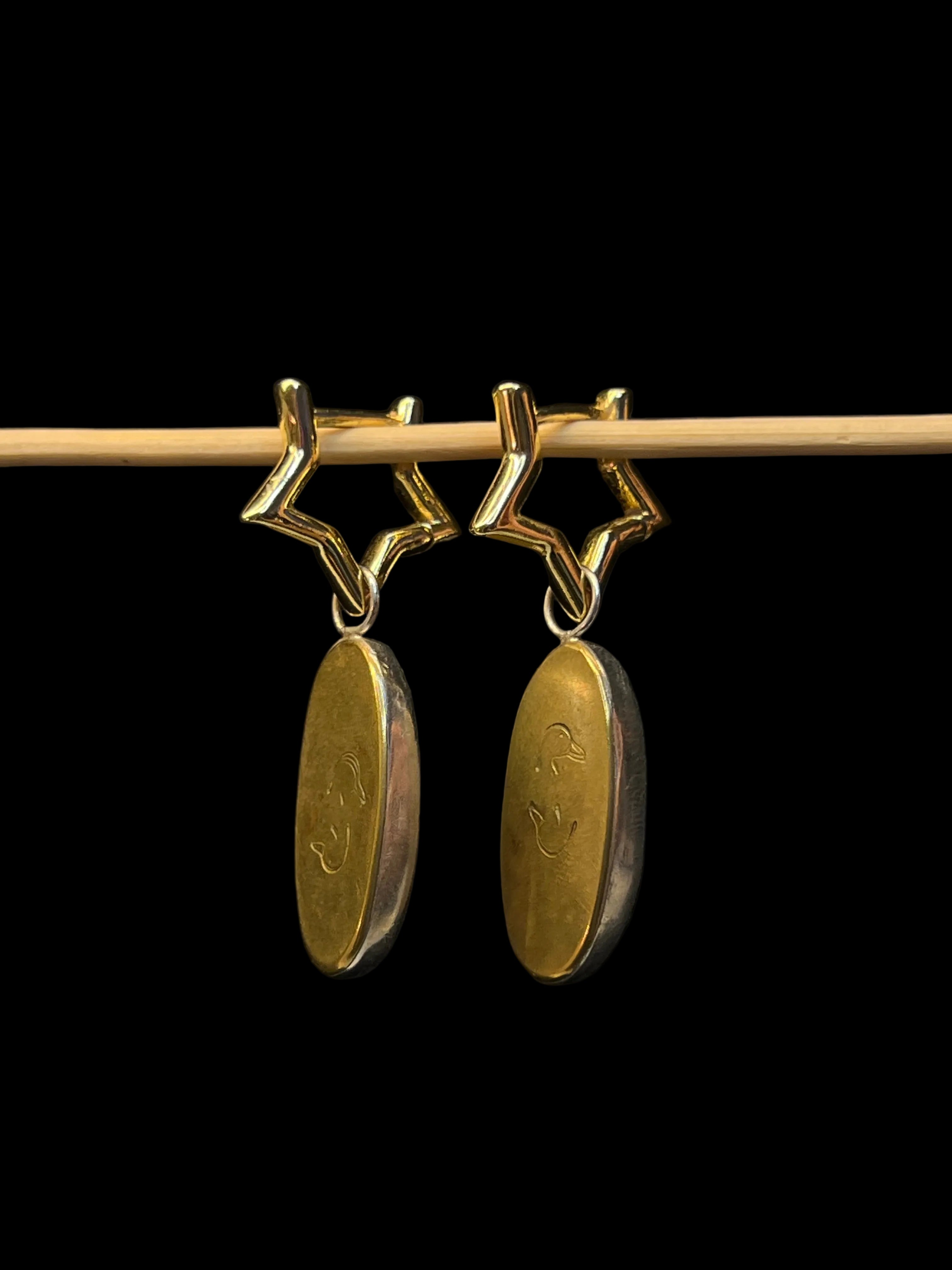 MIXED METAL SUPERSTAR TURQUOISE MIX EARRINGS