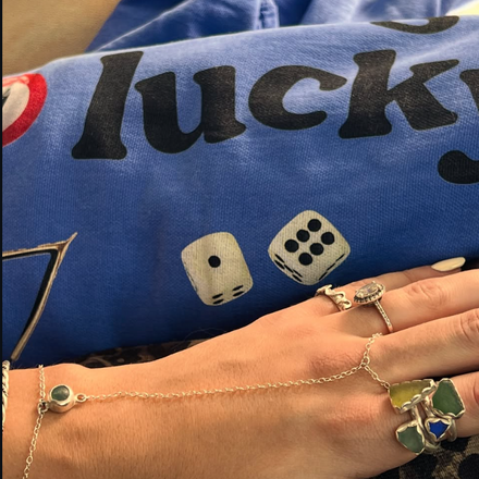 SEA GLASS STACKERS & HANDCHAIN